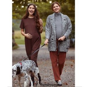 HATCH The Bristol Double Breasted Coat black white boucle tweed Maternity